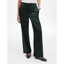 Madewell Satin Wide Leg Pants Women XL Green NT145 Trousers Dressy Holiday