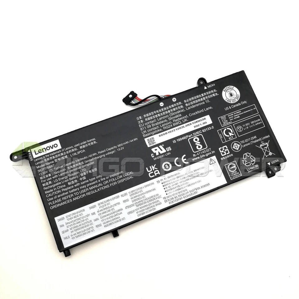 Neu Original L19C3PDA L19D3PDA L19M3PDA Akku für Lenovo ThinkBook 14 15 G3 G2