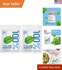 Xylitol Sweetened Peppermint Gum for Oral Health - 40 Pieces, Aspartame-Free