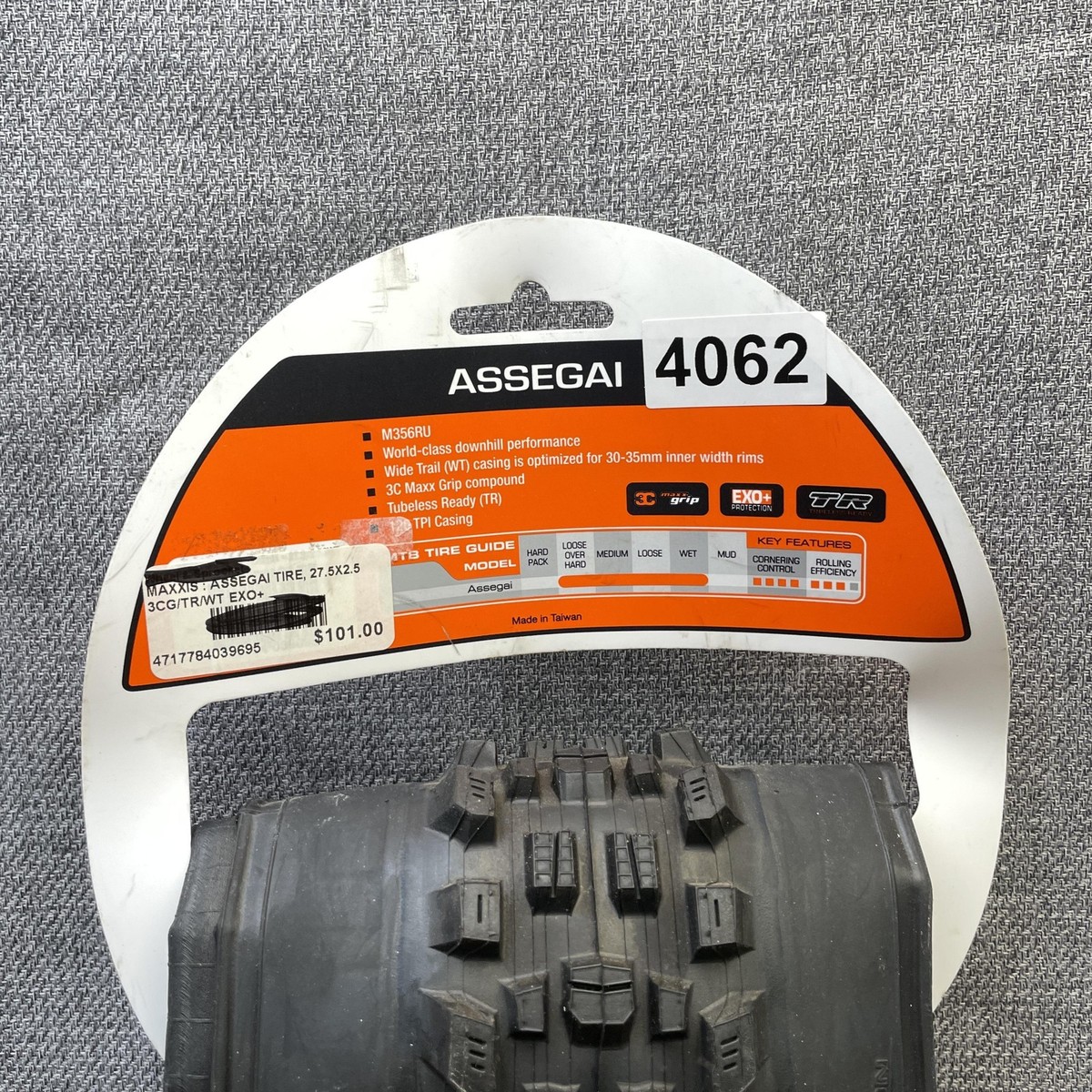 Maxxis Assegai Tire 27.5x2.50WT 650B 3C Maxx Grip EXO+ TR Tubeless