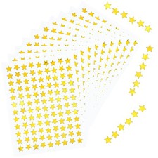1080 Pcs 10 Sheets Tiny Gold Star Stickers, 0.3" Diameter Small Reward Stickers