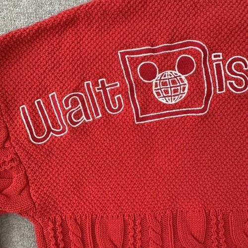 Suéter Disney Walt Disney World Pequeño Adulto Espíritu Rojo Jersey Cable Tejido Mickey - Imagen 4 de 11