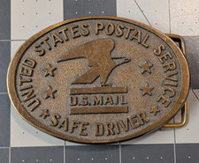 Vintage USPS Safe Driver Belt Buckle Jostens United States Postal Service
