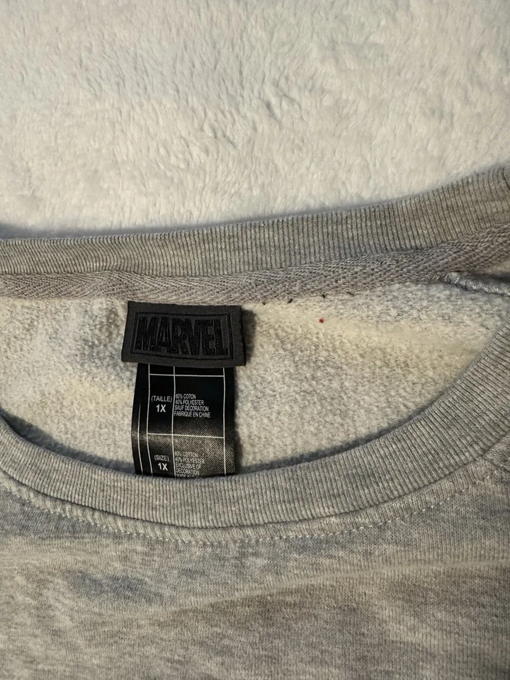 Marvel Iron Man Stark Industries Gris Cuello Redondo Sudadera Mujer’s Talla Grande 1x Foto 3 de 4