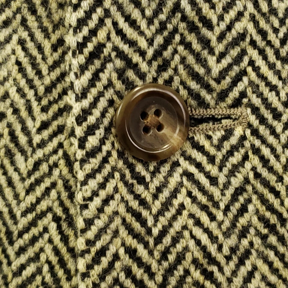 Polo Ralph Lauren Vtg Tweed Blazer Men's 43L Wool Herringbone Two Button Italy - Image 3 of 4