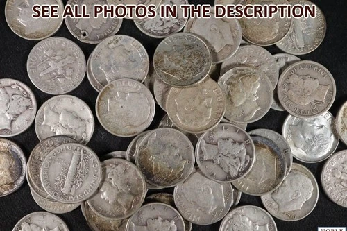 NobleSpirit Desirable $5 FV 50x Roosevelt Mercury Barber Silver Dime Mixed Lot