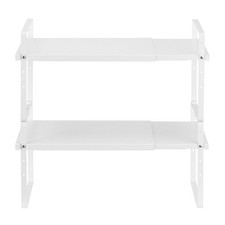 Expandable 2-Tier Kitchen Shelf Organizer for Pantry Bathroom Storage