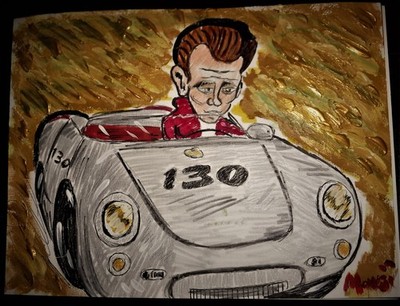 James Dean Pop art ''Forever Young'' 9x12 acrylic on hard paper AlexanderMohler