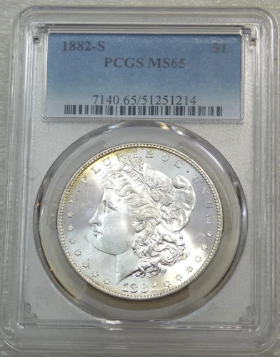 1882-S Morgan Silver Dollar PCGS MS65 Frosty Just Graded New Holder #E236A