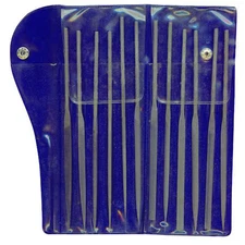 Westward 10Z660 Needle File Set, 4 Cut, 5.6 In, 12 Pc