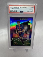 2023-24 PANINI MEGACRACKS LALIGA EA SPORTS #423 LAMINE YAMAL ROOKIE RC PSA 8