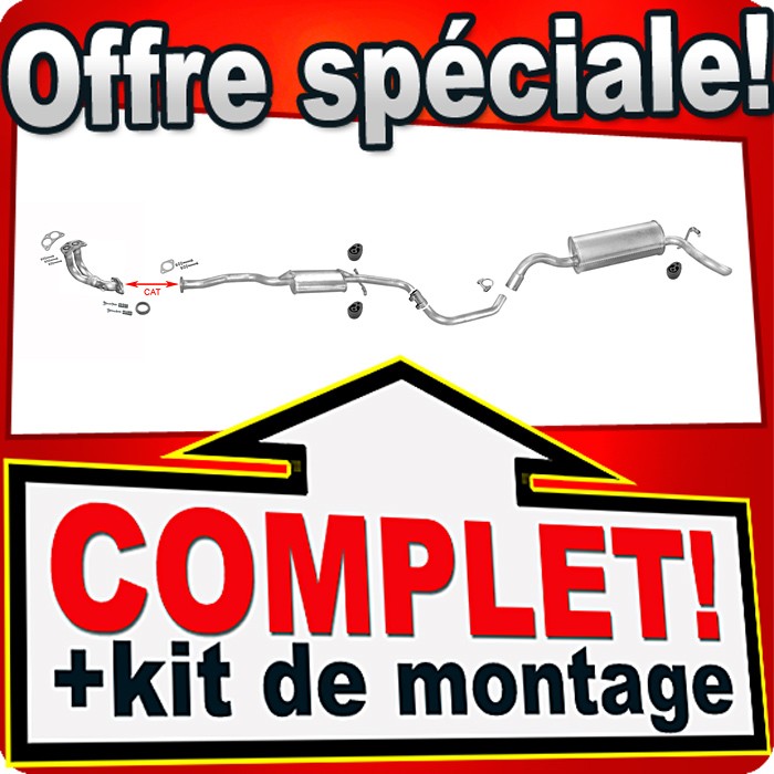 Ligne Échappement Ford Escort 1.4 Essence 1995-2001 Tuyau Intermédiaire et Silencieux Arrière