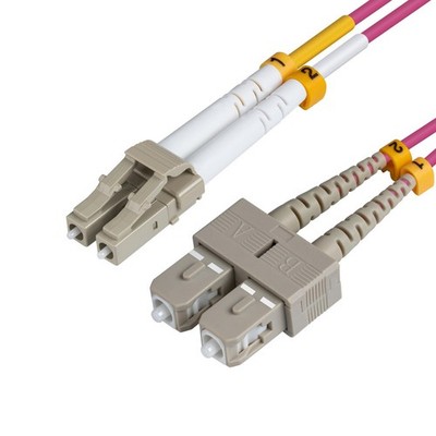 MicroConnect FIB422001P Glasfaserkabel - 1m LC auf SC OM4 Violett LSZH