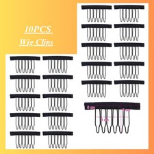 10-50 PCS Wig Clips for Hair Extensions Black Metal Snap Comb Clips UK Seller