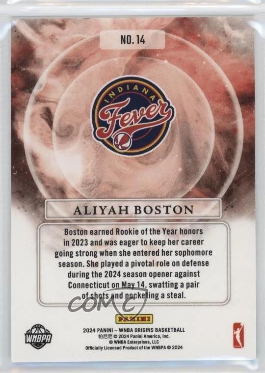 2024 Panini Origins WNBA Euphoria Teal /49 Aliyah Boston #14 - Image 2 of 2