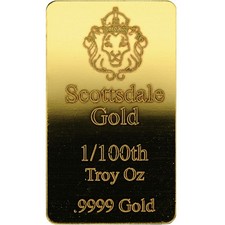 1/100 oz Scottsdale Gold Bar (New) 5632.00 per troy oz