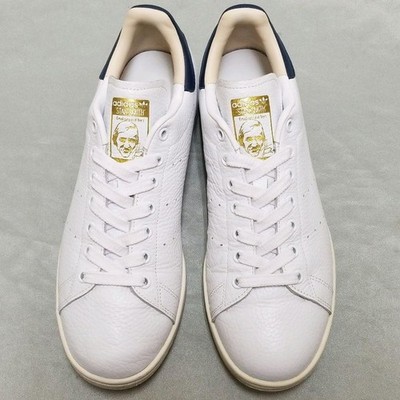 Adidas Stan Smith White Navy Gold Leather 28cm Men's Sneakers 2017 Pre-Owned