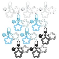 10Pcs Star Keychain, Keychain Charms, Blue/White/Black