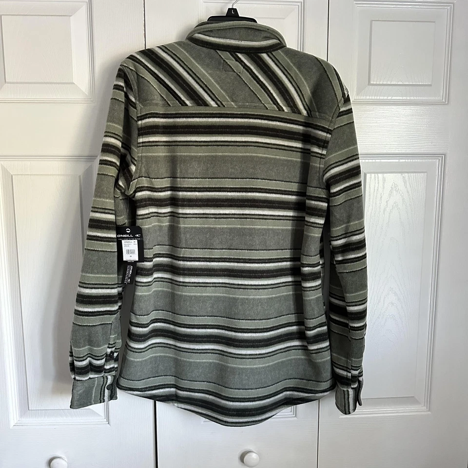 Chaqueta Camisa O'Neill Para Hombres M Abeto Super Vellón A Presión Frontal Chaqueta Rayas Nueva con Etiquetas Foto 2 de 4
