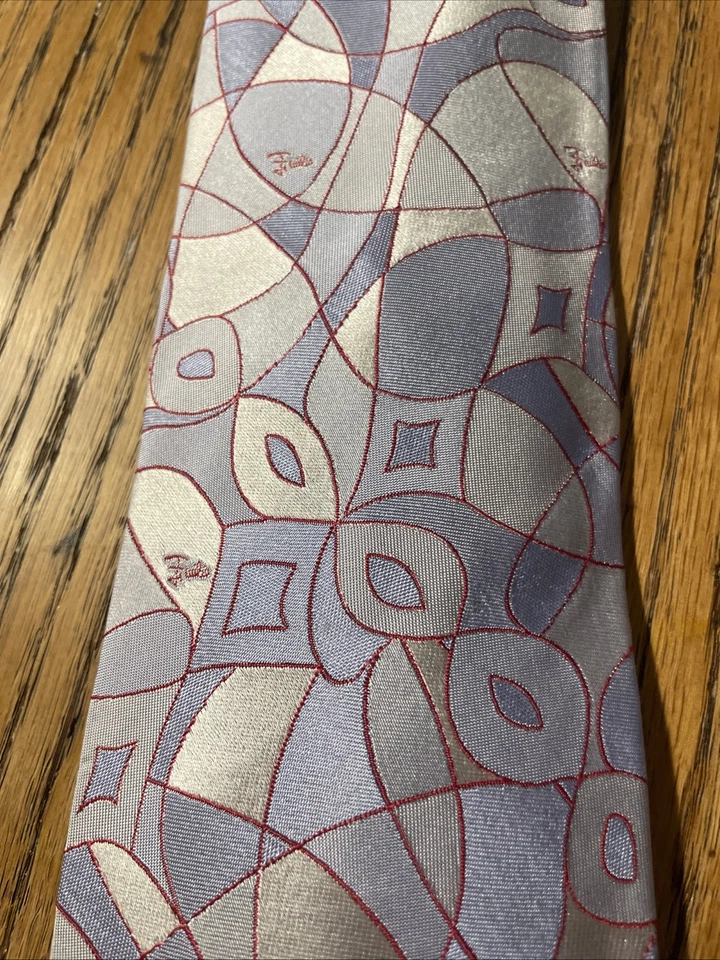 EUC Emilio Pucci Abstract Woven Silk Tie Men’s Designer Necktie Made In Italy - Imagem 4 de 4