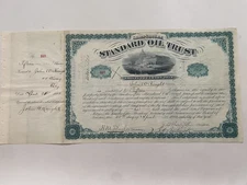 Standard Oil stock certificate Rockefeller signed 1883 lot of 15 shares Chevron