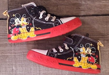 mickey mouse pluto sz 9 kids sneakers shoes boys girls zip sides