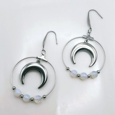 Crescent Moon Hoop Earrings