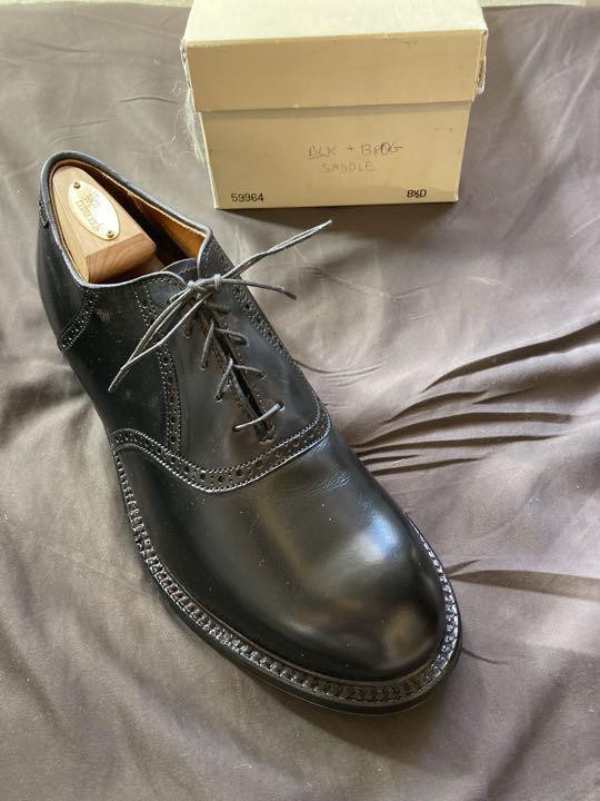 1974 Alden Saddle Shoes 59964 Leather Shoes 8.5D Black 27cm 1974 Alden Saddle Shoes 59964 Leather Shoes 8.5D Black 27cm