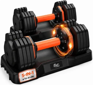 FEIERDUN DB1 Quickdial Réglable Ensemble de Dumbbell, les poids libres réglables avec Sto