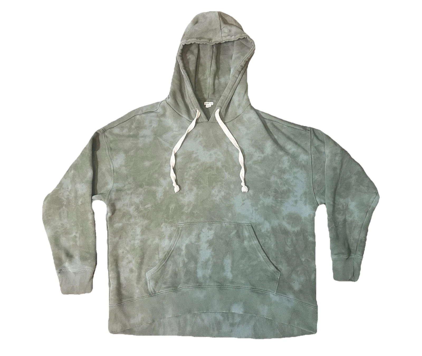 Aerie Tie Dye Oversized Hoodie Pullover Green Sweatshirt Cozy SMALL