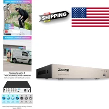 Hybrid 4 in 1 8CH 1080p DVR for Wired Surveillance with AI Detection Features
