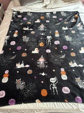  TK MAXX haunted house black fleece throw Blanket halloween themed