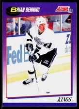 Brian Benning, 1991-92 Score American, #186, Los Angeles Kings,