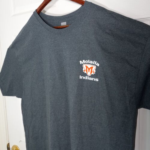 Gildan Ultra Cotton T Shirt Size 3XL Gray Graphic "Molalla Indians" - Picture 2 of 6