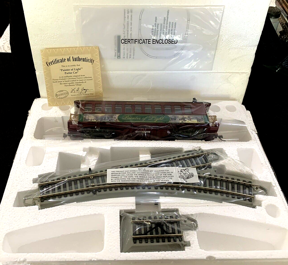Thomas Kinkade Christmas Express Train Parlor Car Track w