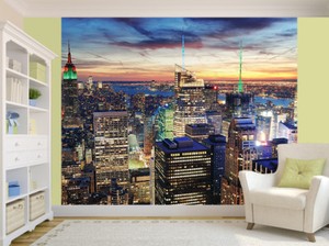 New York City Skyline At Sunset Photo Wallpaper Wall Mural 14116483