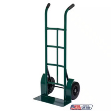 Hand Truck Green Steel Flat-Free Heavy Duty Dual Grip Handles 1000 lbs. Capacity