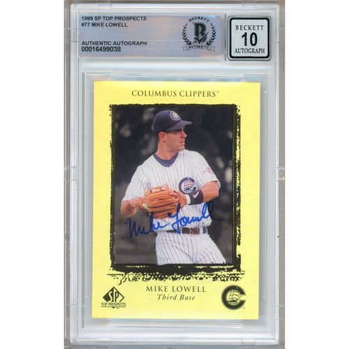 1999 SP Top Prospects Gold RC #77 Mike Lowell Signed Card Beckett AUTO 10 Slab
