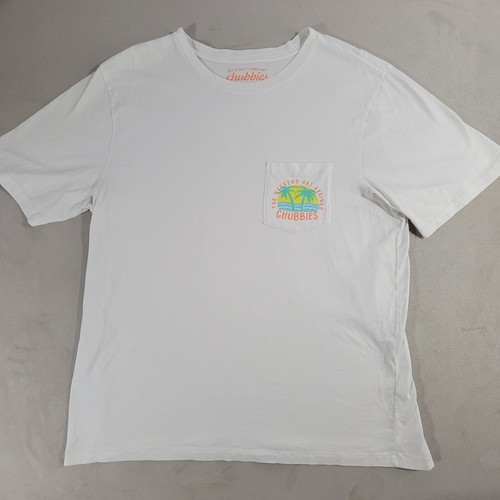 Chubbies T Shirt Men XL White Cotton The Weekend Has Arrived Short Sleeve Casual