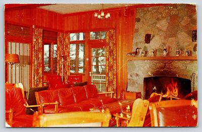 Interiors~Brainerd Minnesota~Madden Lodge~Pine Beach Gull Lake~PM 1959 Postcard