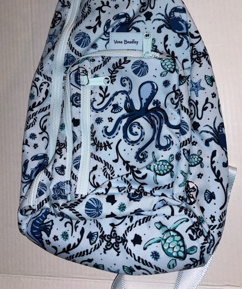 Vera Bradley Rare Reactive Large Sling Backpack, Mint Sea  display picture 2