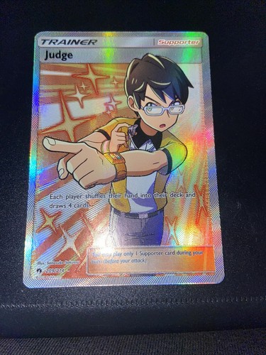 Judge 9 214 Sm Lost Thunder Full Art Holo Supporter Trainer Pokemon Card Nm M Ebay