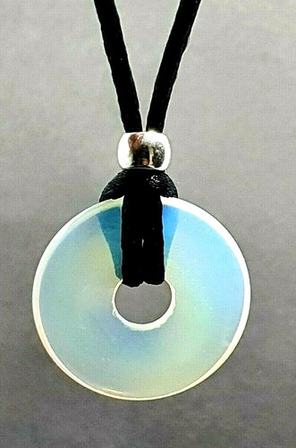 Opalite Donut Necklace Pendant Sea Opal 30mm Argonon Gemstone Chakra Jewellery - Picture 10 of 13