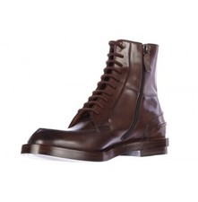 New Dark Brown Leather Chukka Formal Ankle Lace Up Dress Boots For Mens