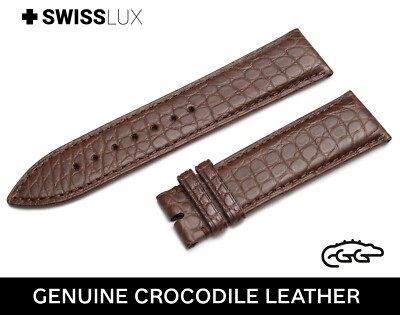 Crocodile Alligator Leather For TUDOR Watch Brown Strap Band Buckle/Clasp SQ