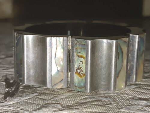 Bracciale Bracciale Modernista Antonio Reina AAR Messico Taxco Argento Sterling Abalone - Foto 13 di 22