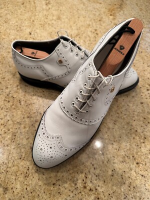 未使用　Handcrafted in USA FootJoy Classics VINTAGE FootJoy Classics White Leather brogue shield tip