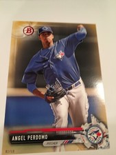 2017 Bowman Draft Jumbo 5x7 Angel Perdomo Blue Jays BD128 #'d 01/10 Gold