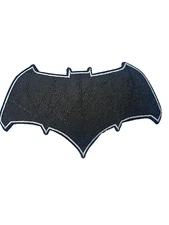 Large Bat Batman Dark Knight Style Black Emblem Appliqué Patch 7" x 4"