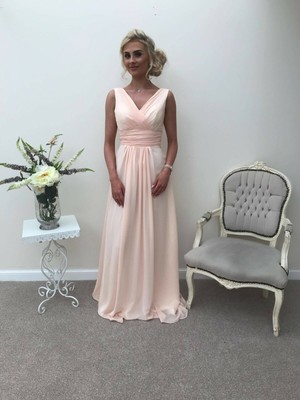blush chiffon gown